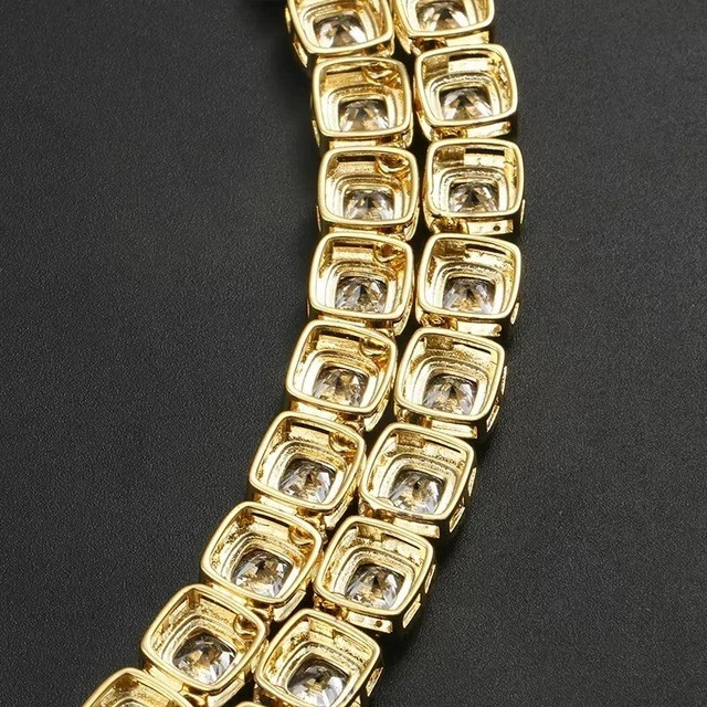 39 Ctw Created Round Cut Diamond Tennis Women’s Necklace 14K Yellow Gold Plated