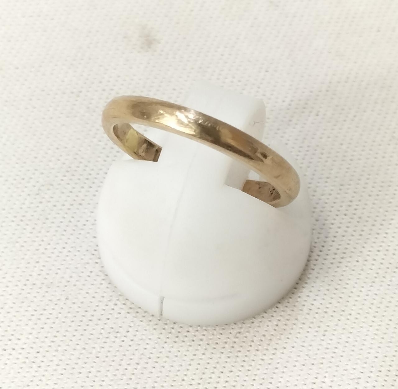 K18 18K Yellow Gold Plain Band Ring Minimalist Simple Smooth Used Japan