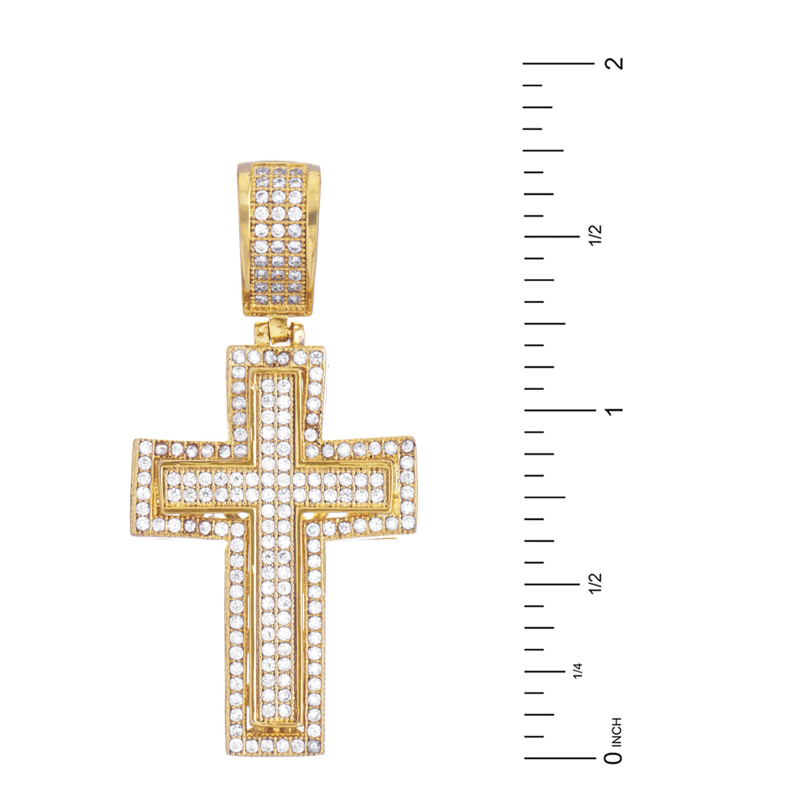 Gold / Silver Men’s Cross Pendant 20 inch Choker Tennis Chain Necklace BCT 11447
