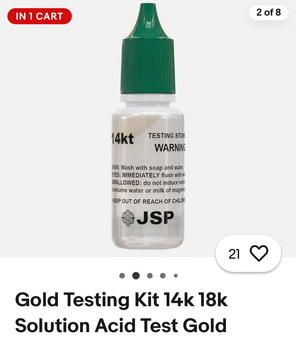 Gold Testing Kit 10k 14k 18k 22k Solutions Acids + Scratch Stone Test