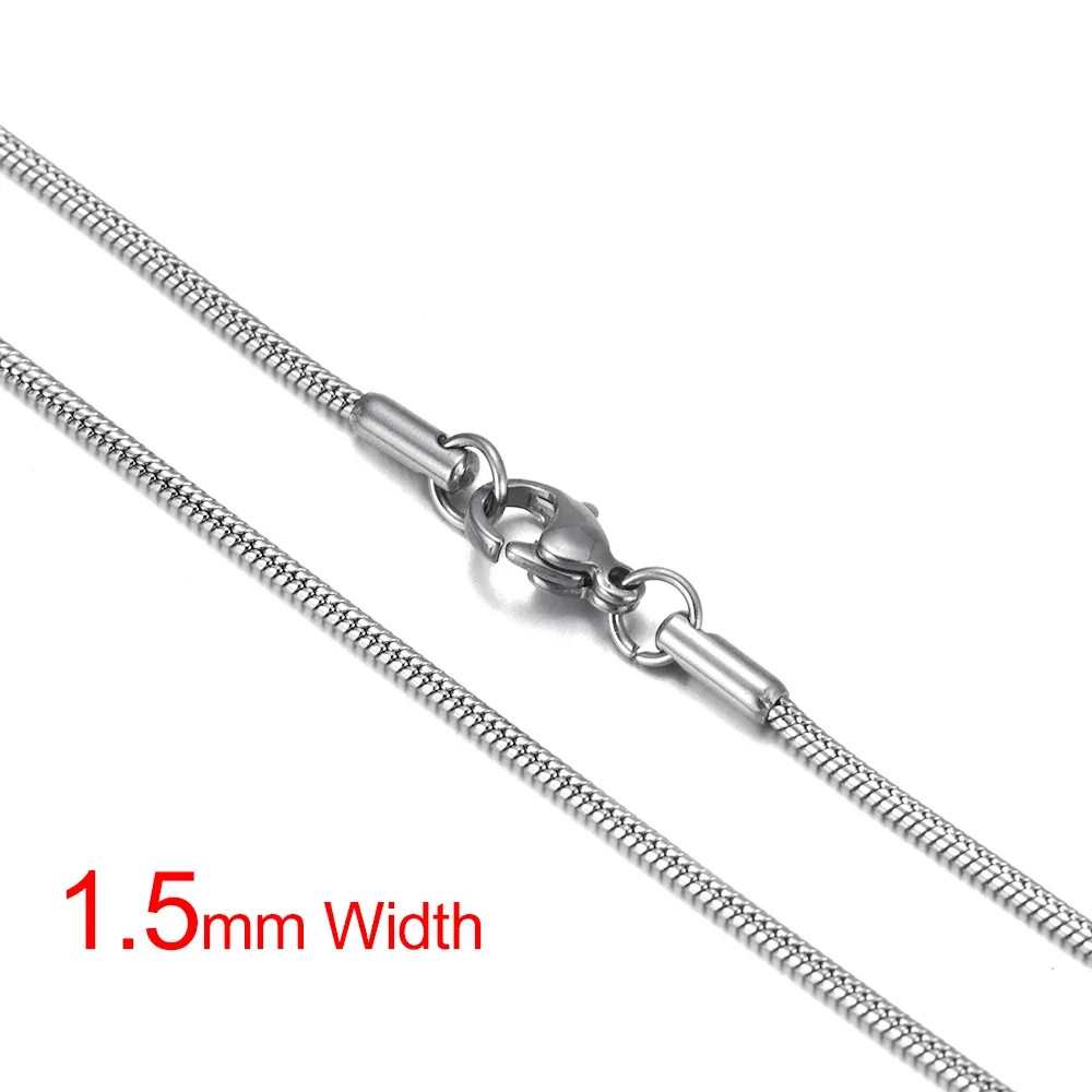 Stainless Steel Finished Chains Necklace Snake Chain with Lobster Clasp Steel To