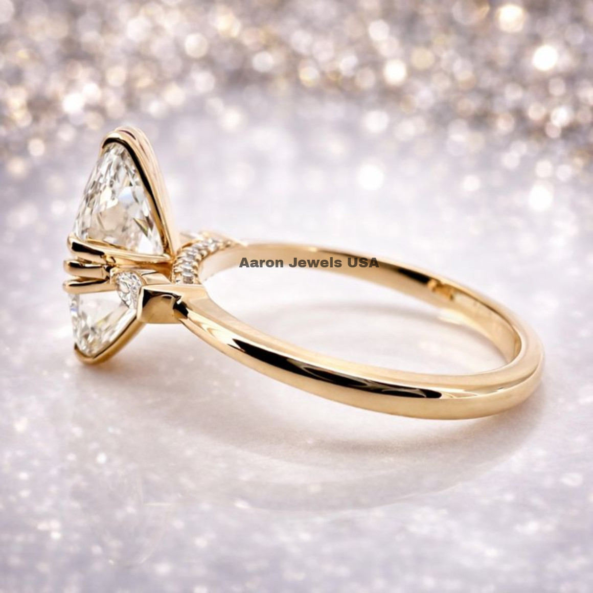 4.20 Ct Oval Cut Lab-Created Diamond Engagement Ring IGI F VS1 14K Yellow Gold