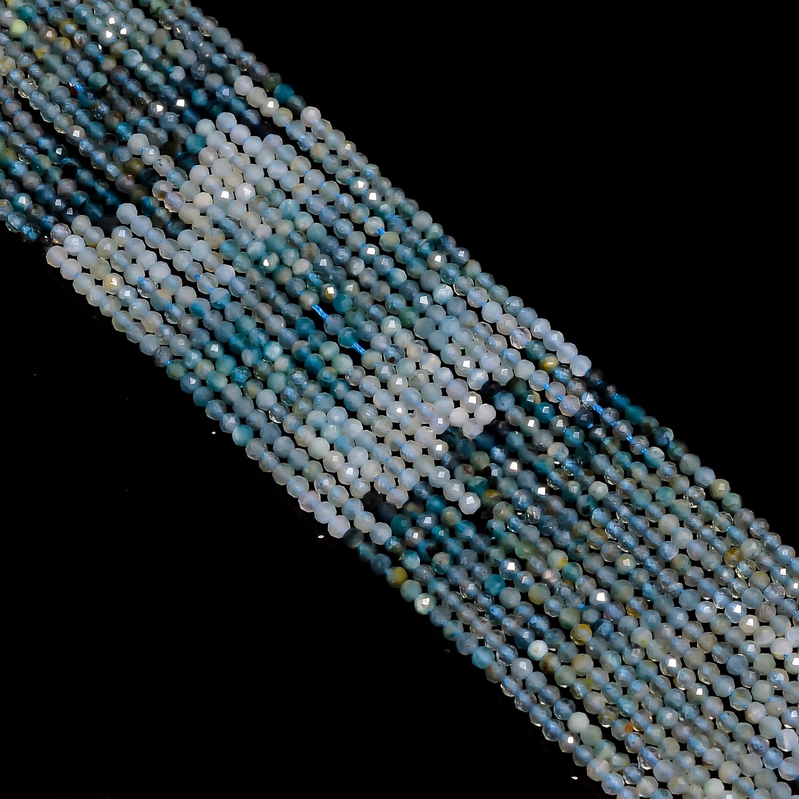 Natural Grandidierite Gemstone Round Micro Faceted Beads 2.5-3 mm Strand 12.5″