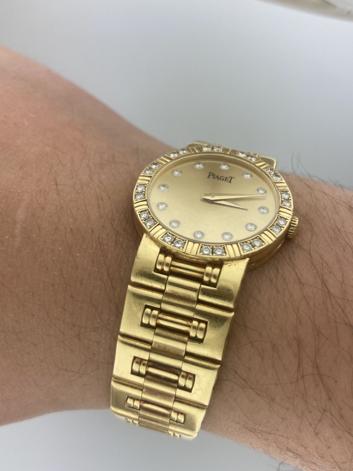 Piaget 23mm Dancer 80564 18k Solid Yellow Gold Diamond Dial Bezel Quartz Polo