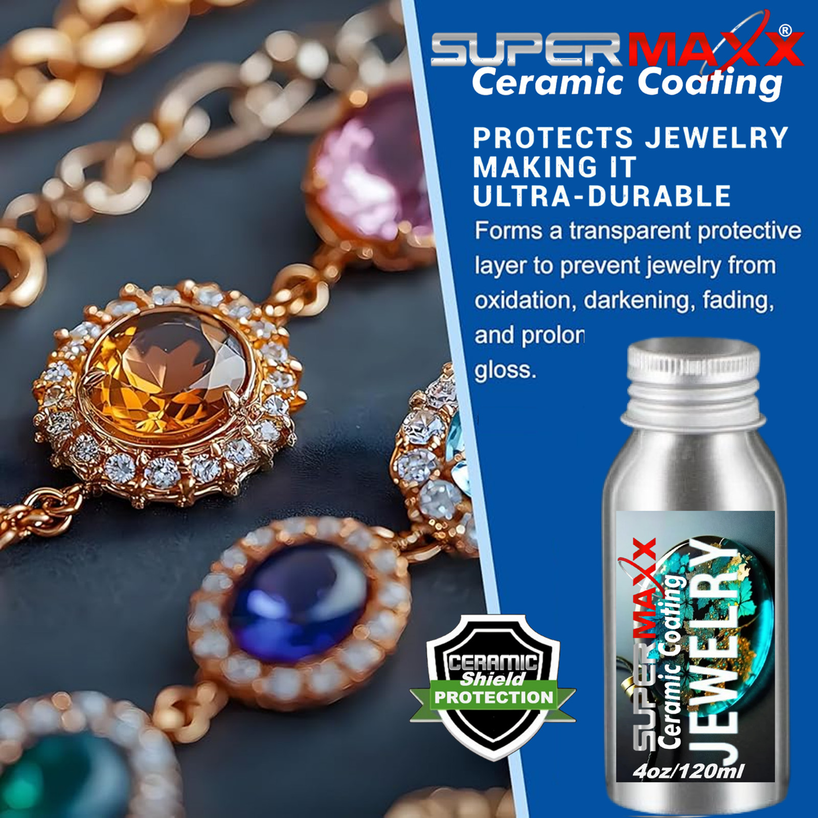 JEWELRY PROTECTION FOR GOLD, SILVER, PLATINUM, COPPER, EPOXY RESIN. – 4 OUNCE