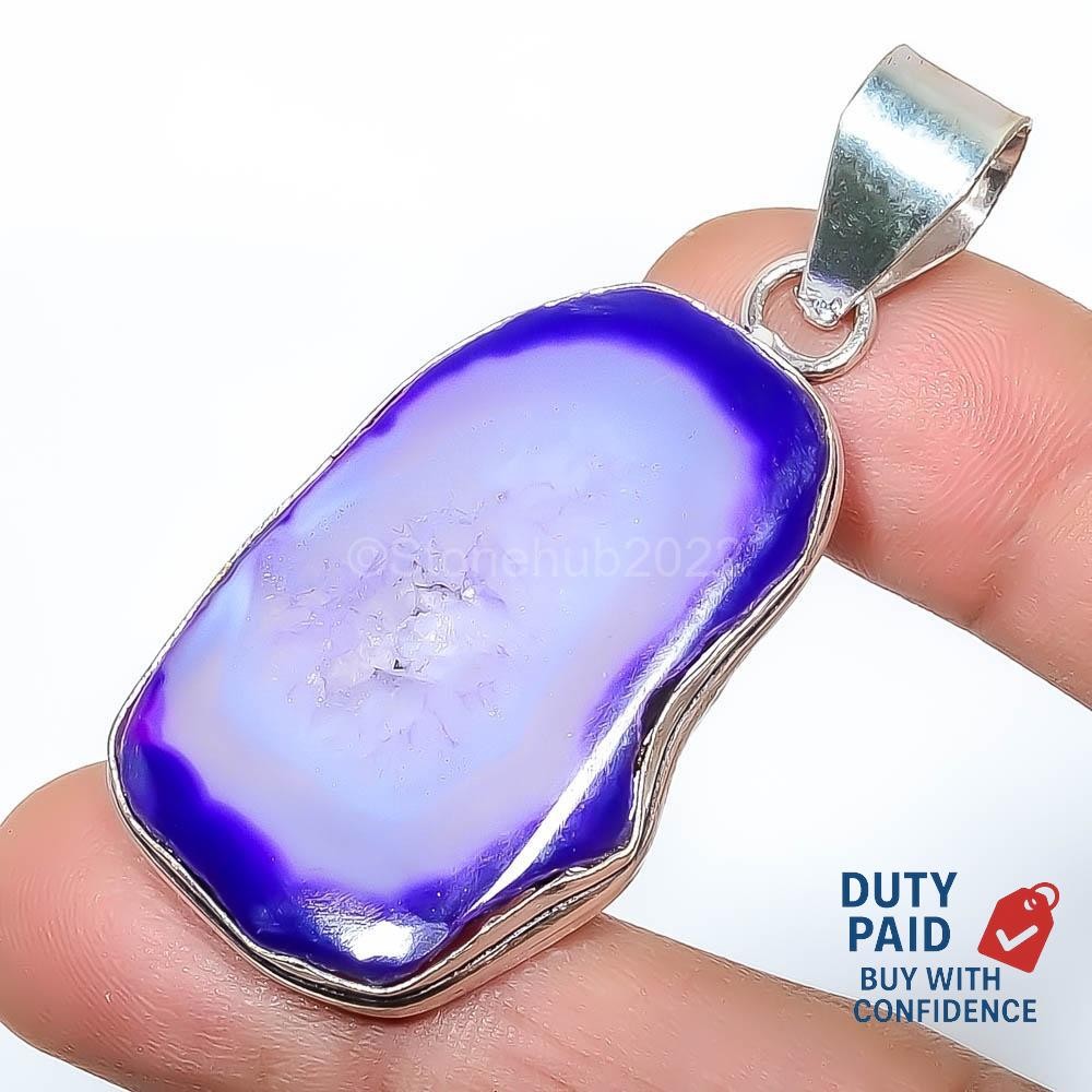 Silver Plated Natural Drusy Wedding Art Deco Mother Channel Set Birthday Pendant