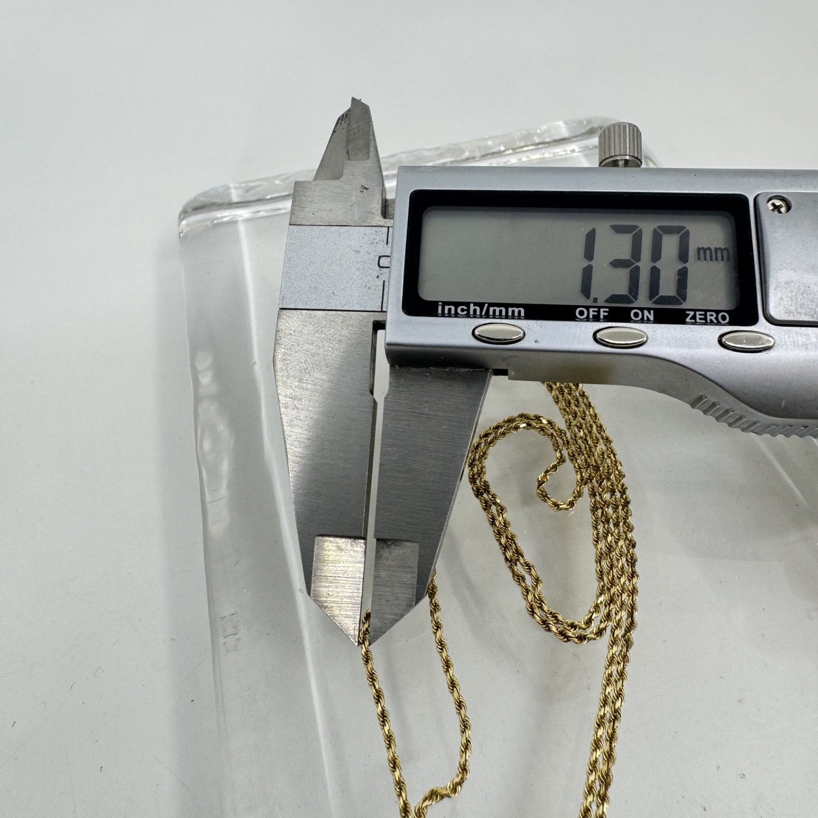14K Solid Yellow Gold Rope Chain Necklace 1.3mm thick 24” – 5g