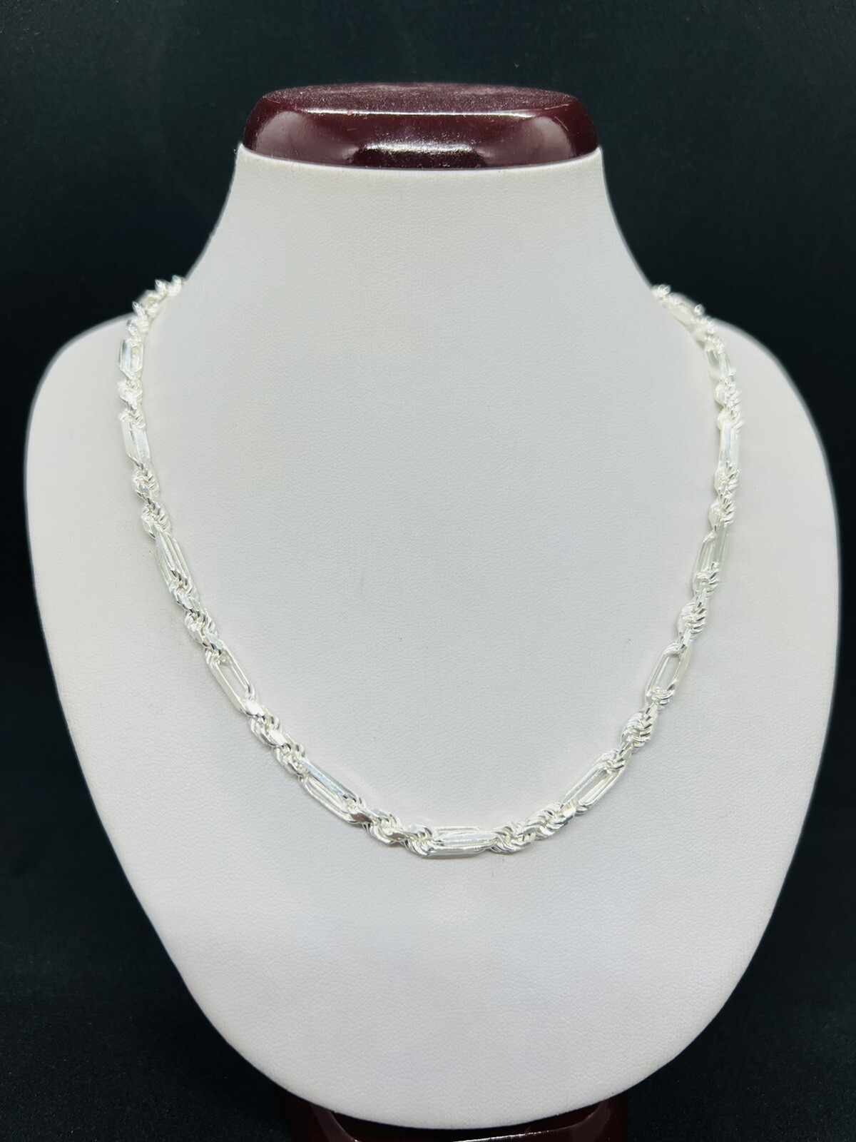 925 Sterling Silver Men’s Women’s Figarope chain Necklace 4.5mm 18″-28″