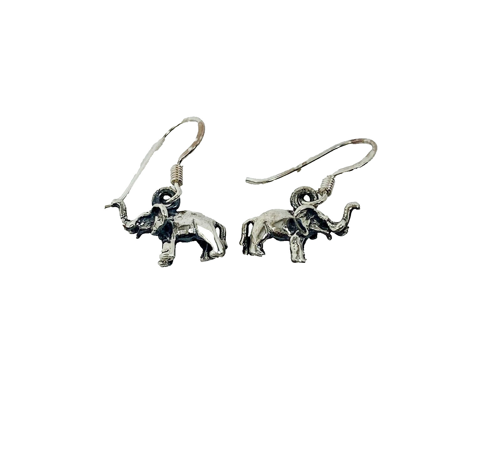 Minimalist Elephant Drop Earrings 925 Sterling Silver, Handmade Safari Jewelry