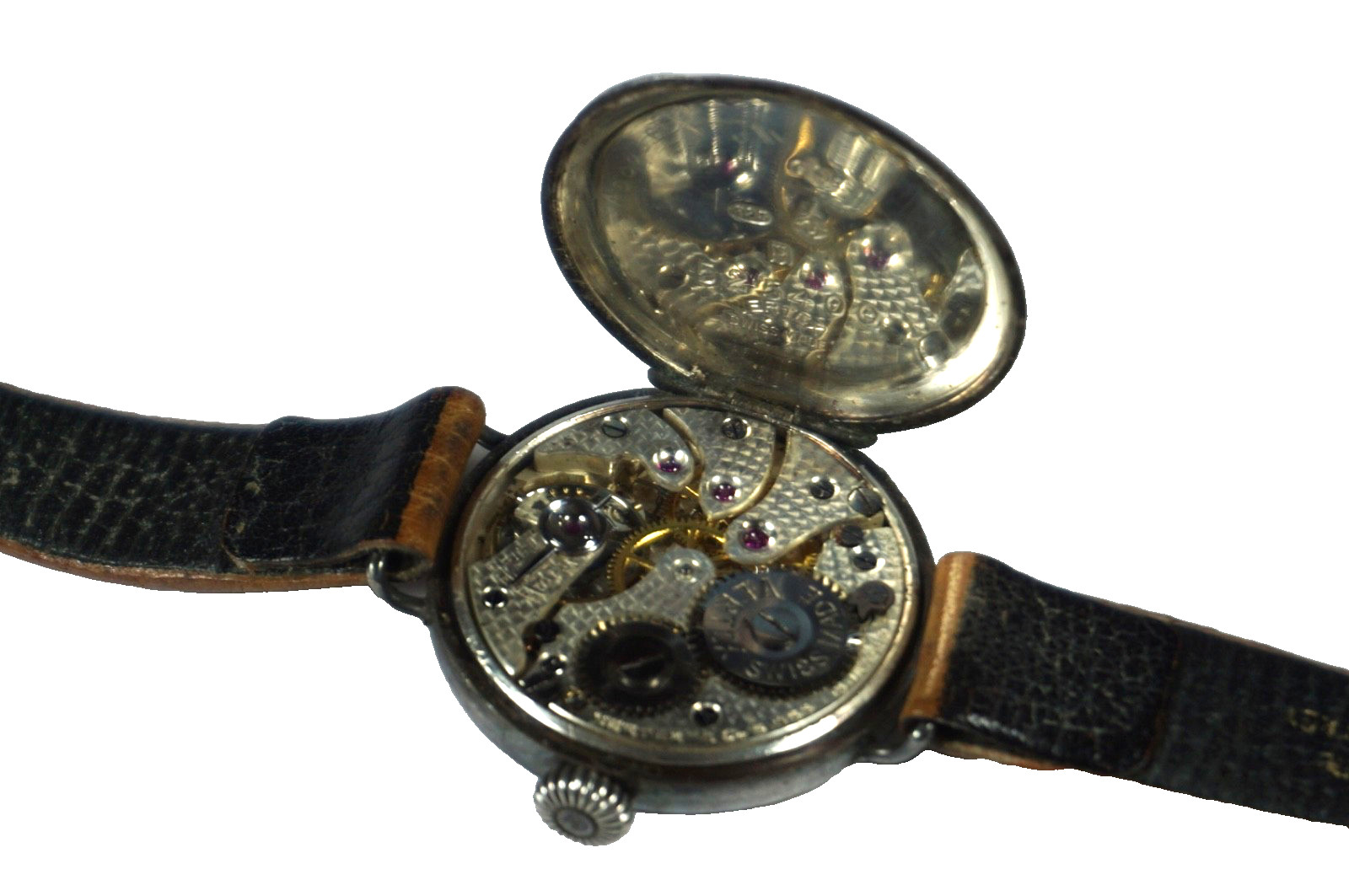 A Fully Hallmarked Sterling Silver Cased Early 20th Century Enamel Dial Watch