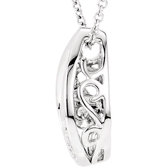 0.60 carat total, 0.52 ct Round Shape center Diamond 14k White gold Pendant