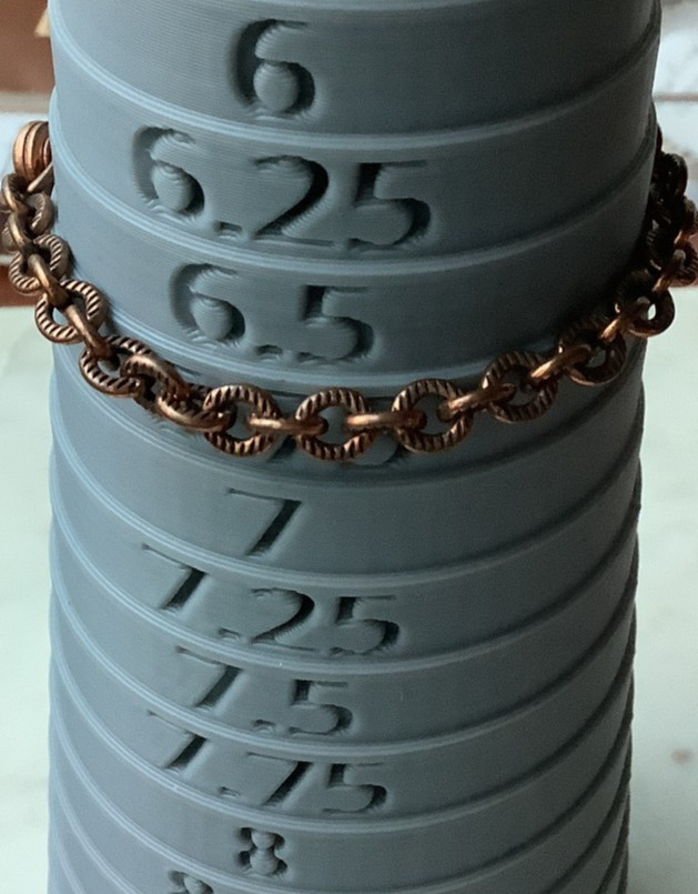 Solid Copper Bracelet Vintage Etched Links Unisex, Signed 6.5” Estate Jewelry