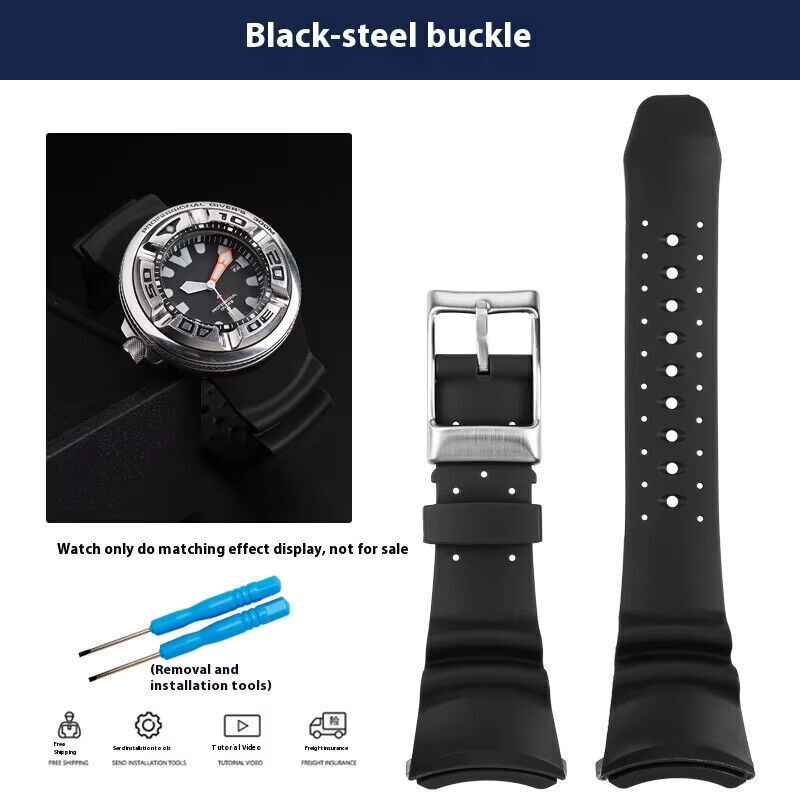 Strap/Adapters For Citizen Men’s Diver B873-S057892 Rubber Dive Watch Band
