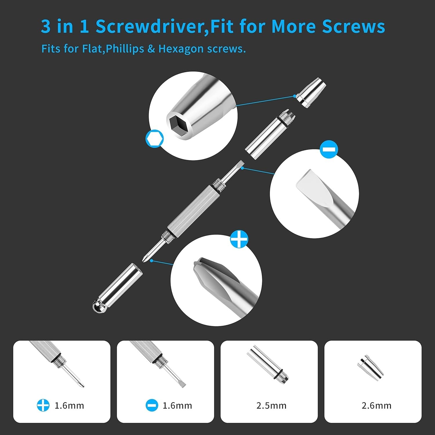 Magnetic Eyeglass Repair Kit Screwdriver Set Screws Nose Pads Tweezers