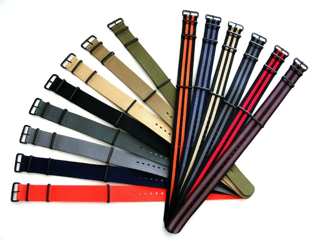 NATO G10 PVD nylon Military Army Diver watchband RAF strap Bond stitch IW SUISSE