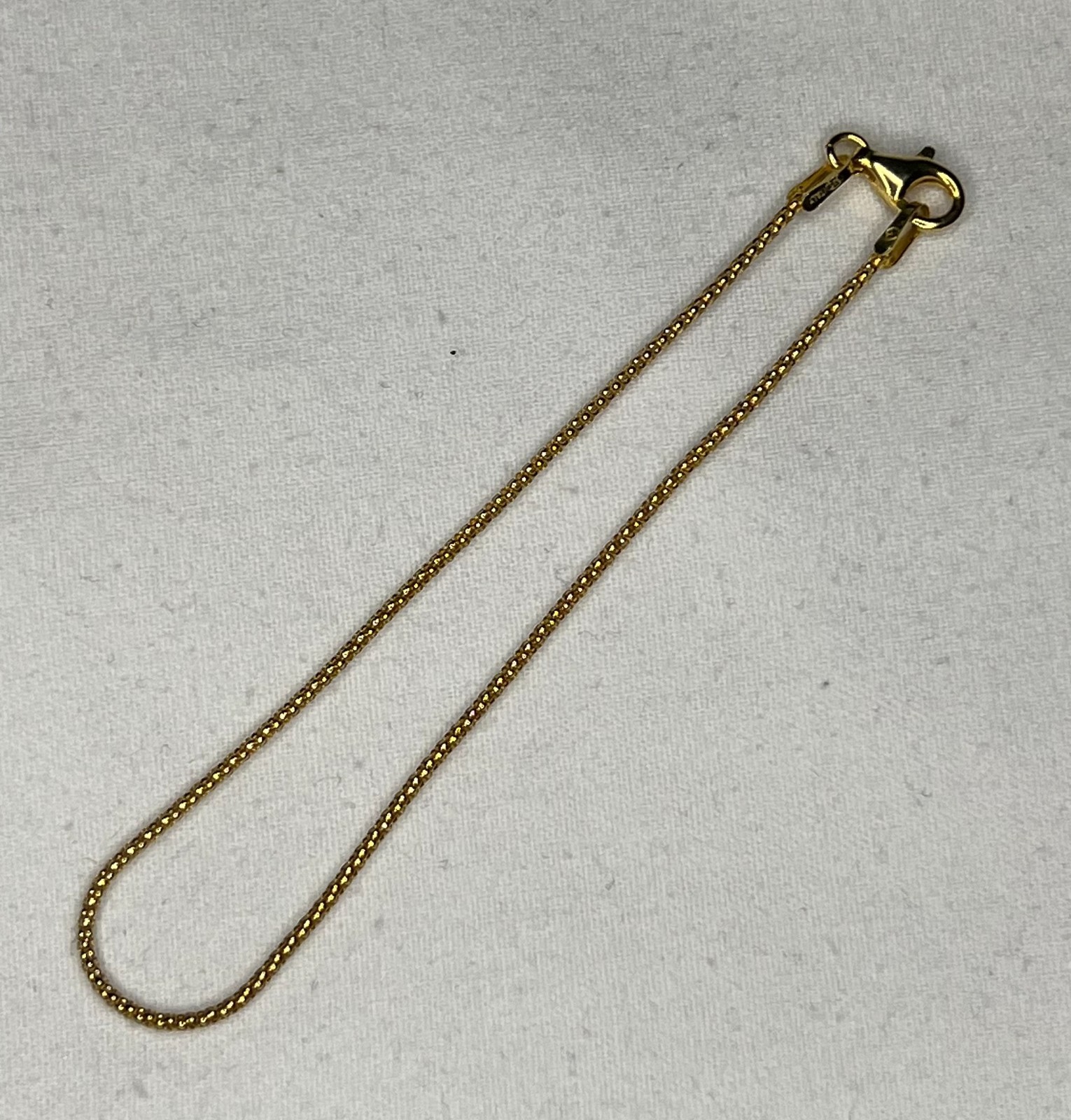 7″ Italian-Made Gold-Over S925 Popcorn Style Bracelet – 1mm Width