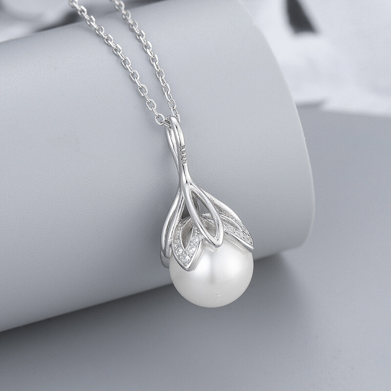 Sterling Silver Semi Mount Pendant Setting 6-10 Pearl Mounting Bail Cap with Pin