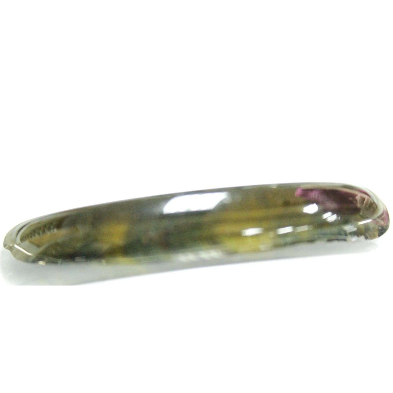 Excellent Burmese Stone Tigers Eye Green and Black Bangle Bracelet