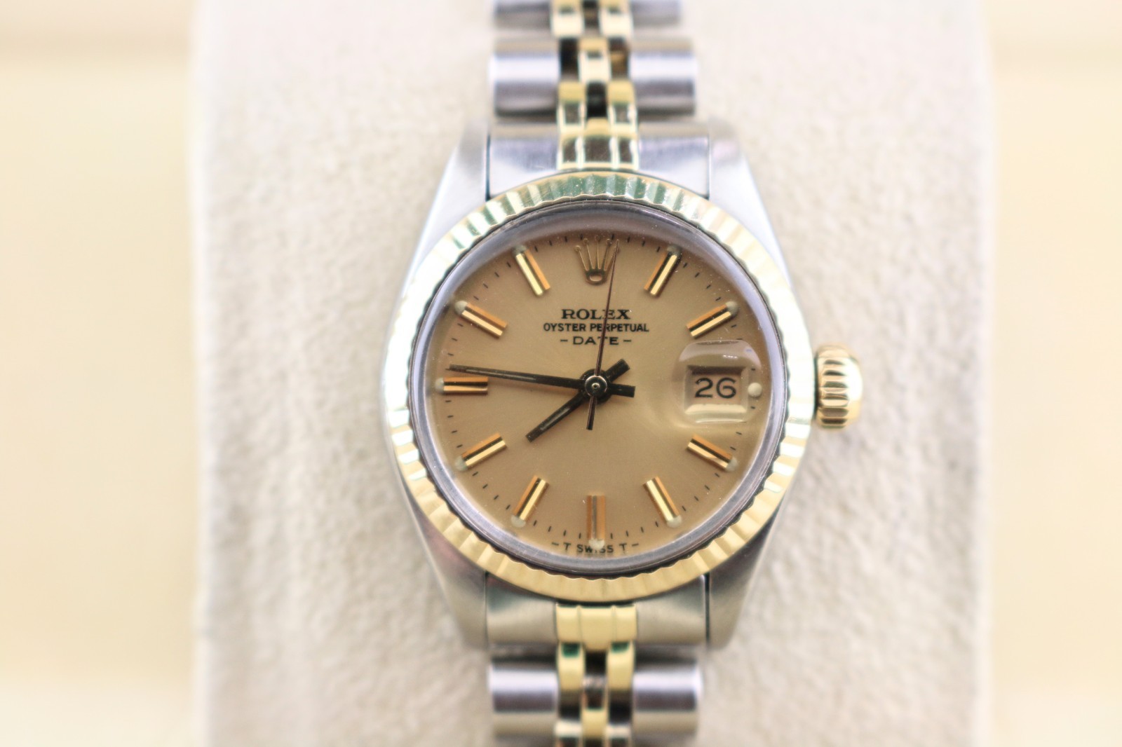 1980 Rolex Ladies Datejust 6917 Champagne Dial Jubilee TT 18kt with Papers 26mm