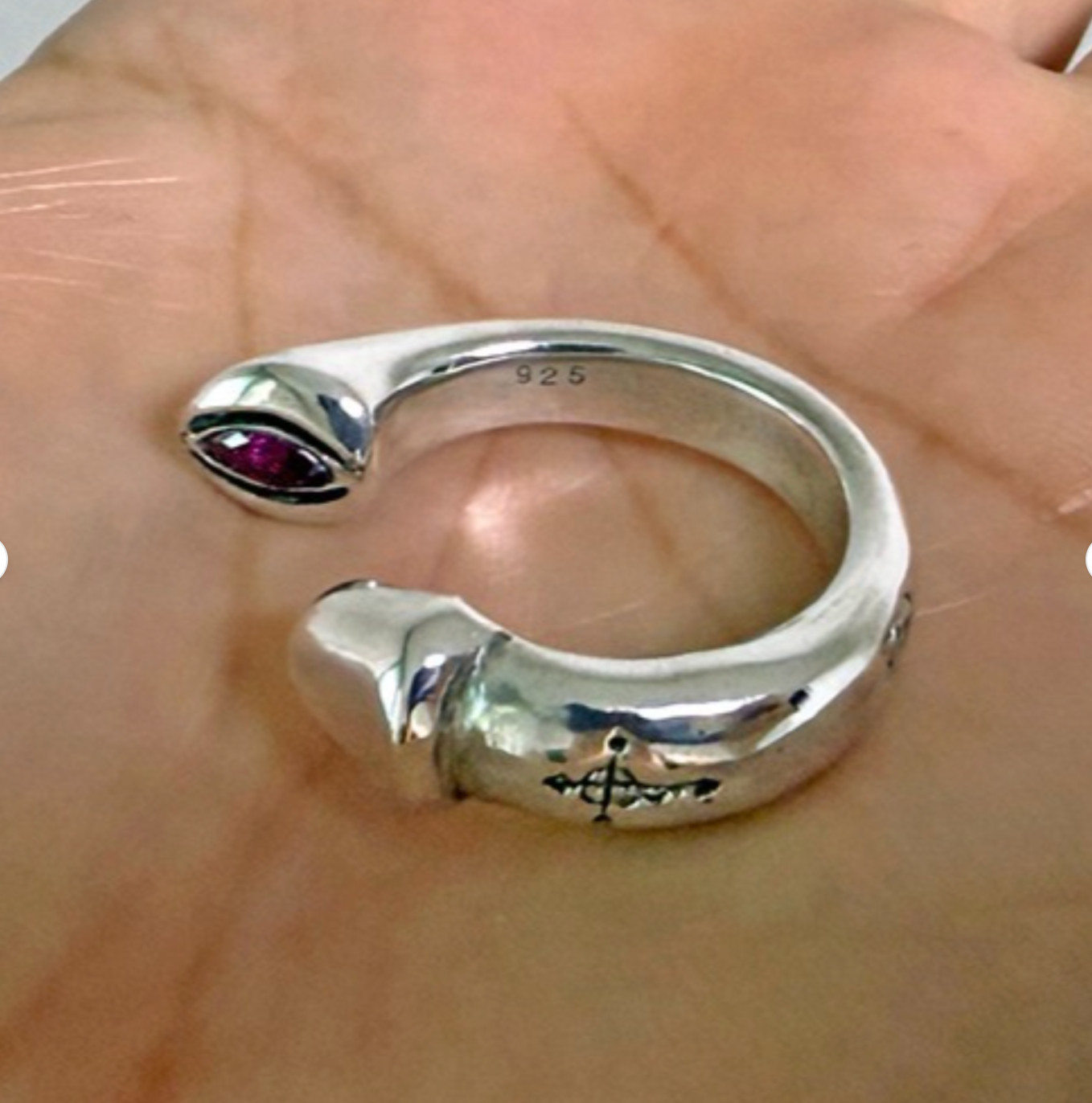 Silver ring, male and female genital penis ring, 925