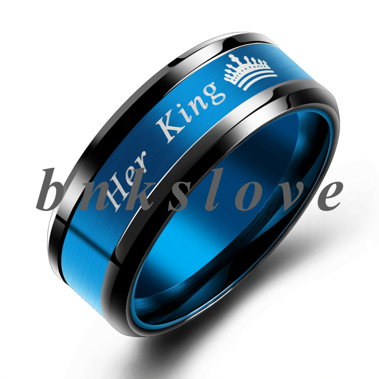 His Queen & Her King Couple Ring Band Stainless Steel CZ Engagement Ring #5-#11