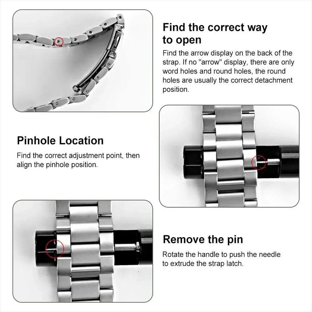 Metal Adjustable Watch Band Strap Bracelet Link Pin Remover Repair Tool Kit US