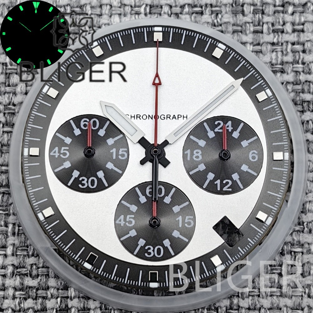 30mm Green Luminous Watch Dial + hands Date Fit vk63 Movement