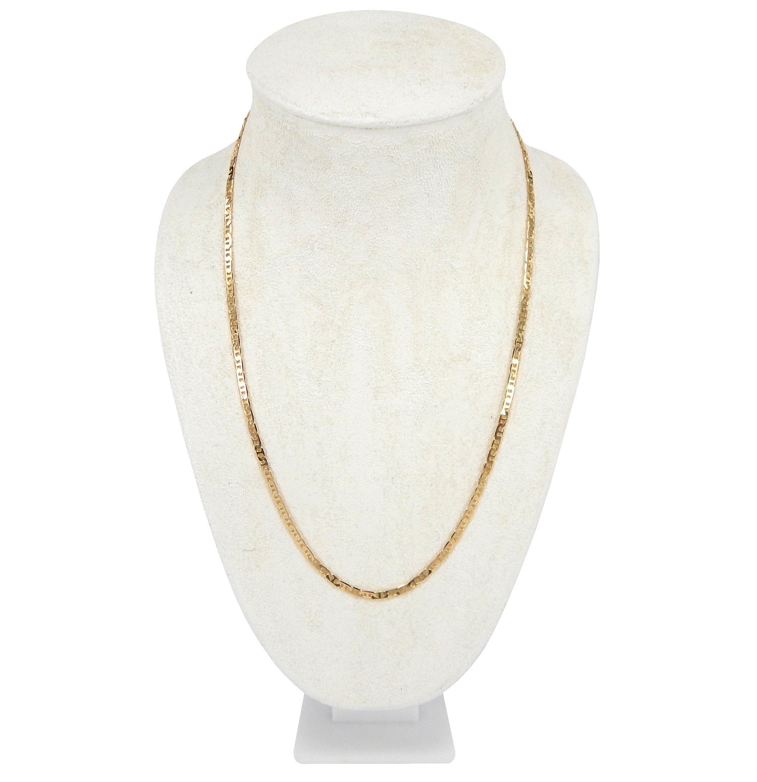 Mens Mariner/Anchor link Chain Necklace 3mm wide 16″ 18″ 20″ 24″ 14k Gold Plated