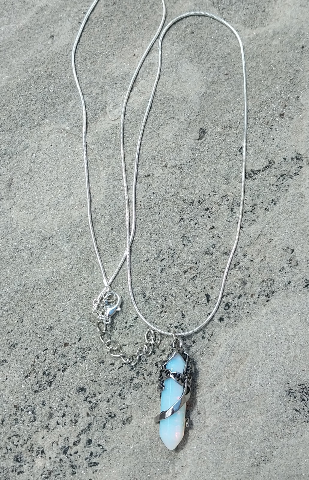 Moonstone Flower Wrapped Pendant Necklace