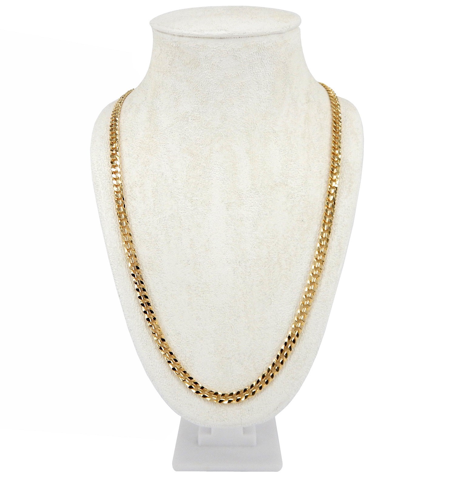 Men’s 6mm Concave Cuban link Chain Necklace 20″ 22″ 24″ 26″ 30″ 14k Gold Plated