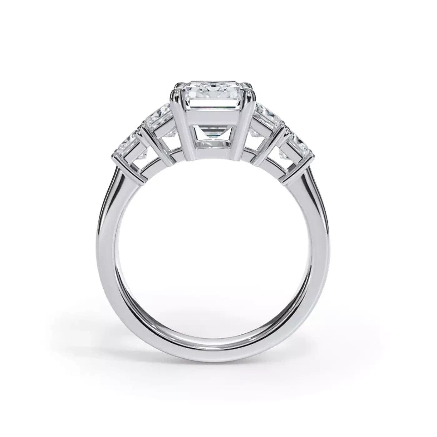 Diamond Engagement Ring 950 Platinum IGI Certified Lab Grown 3.00 CT Emerald Cut