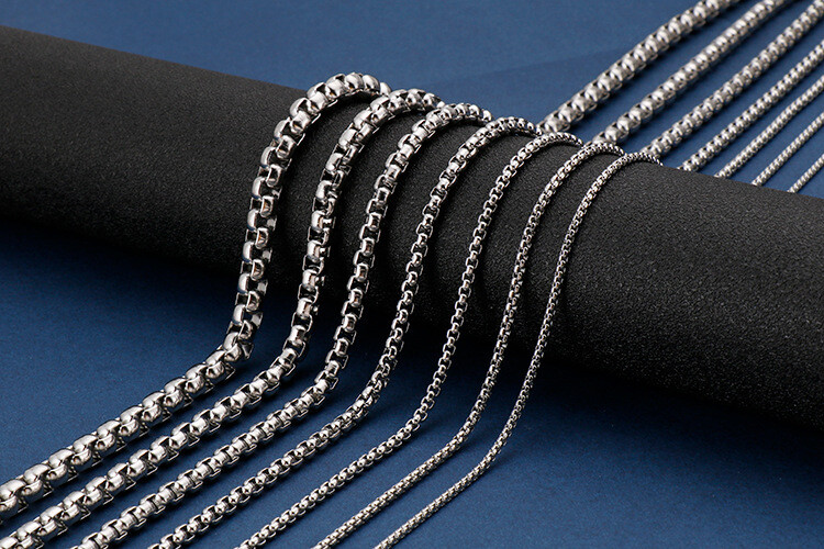 18″-30″ Stainless Steel 2mm/3mm/4mm/5mm/6mm/7mm Smooth Box Chain Necklace #N260