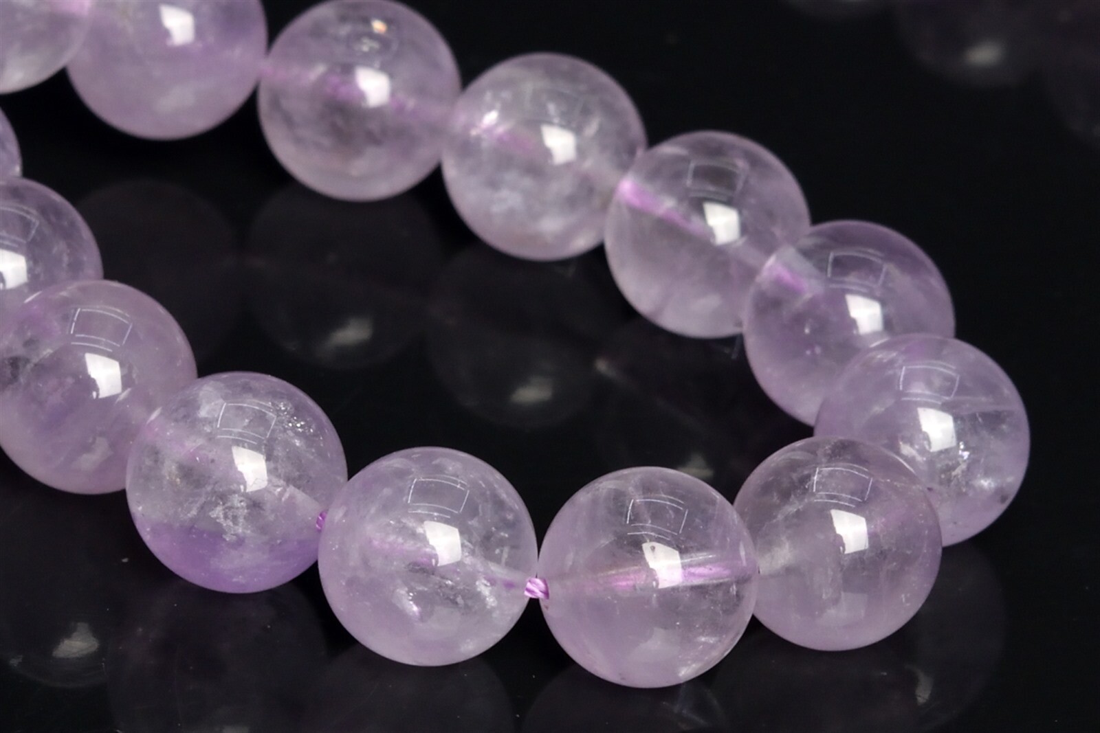 11MM Genuine Natural Translucent Light Lavender Amethyst Beads AA Round Beads