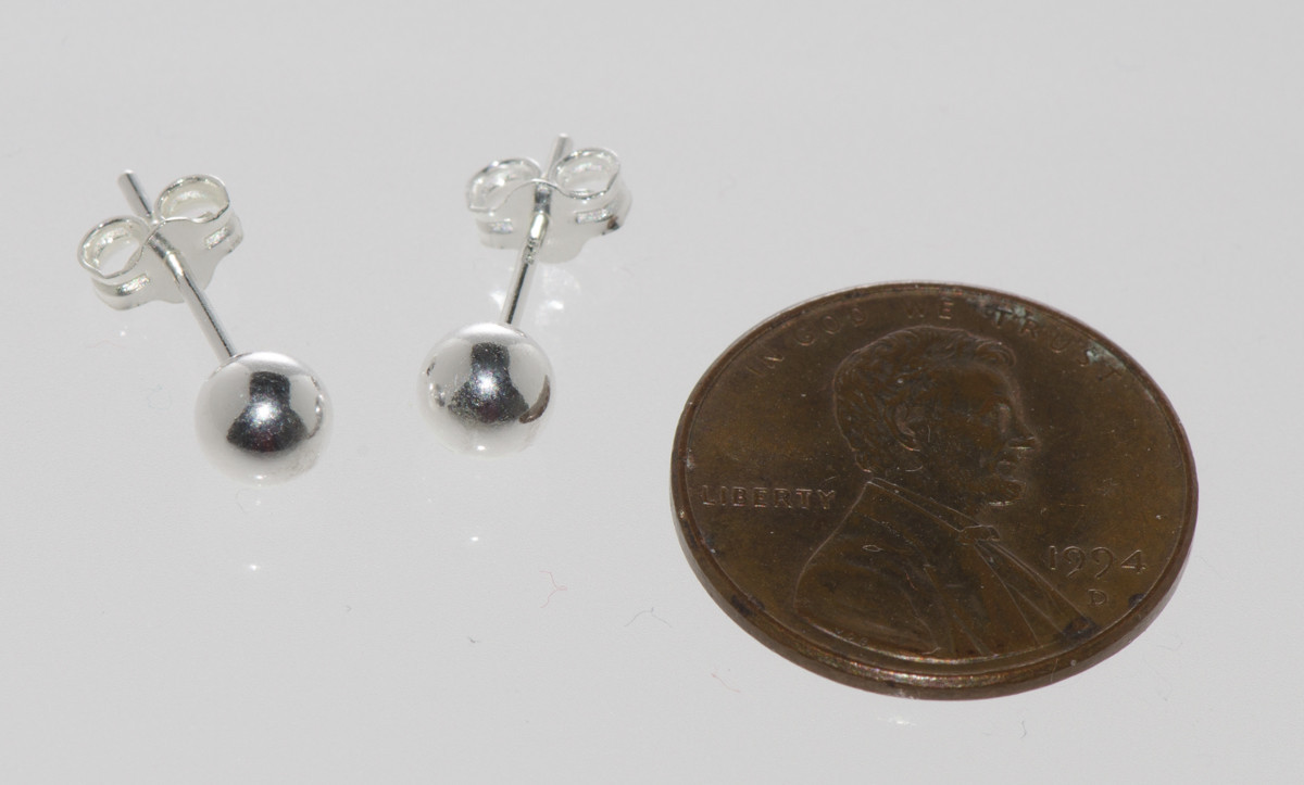 Sterling Silver Ball Stud Earrings Round 2mm 3mm 4mm 5mm 6mm 7mm 8mm 9mm 10mm
