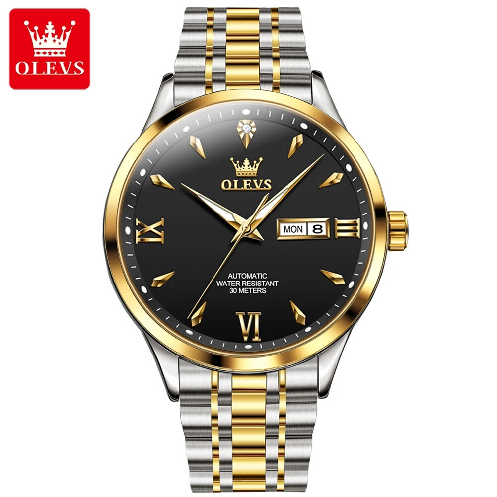 OLEVS Waterproof Luminous Diamond Dial Automatic Mechanical Business Watch Men’s