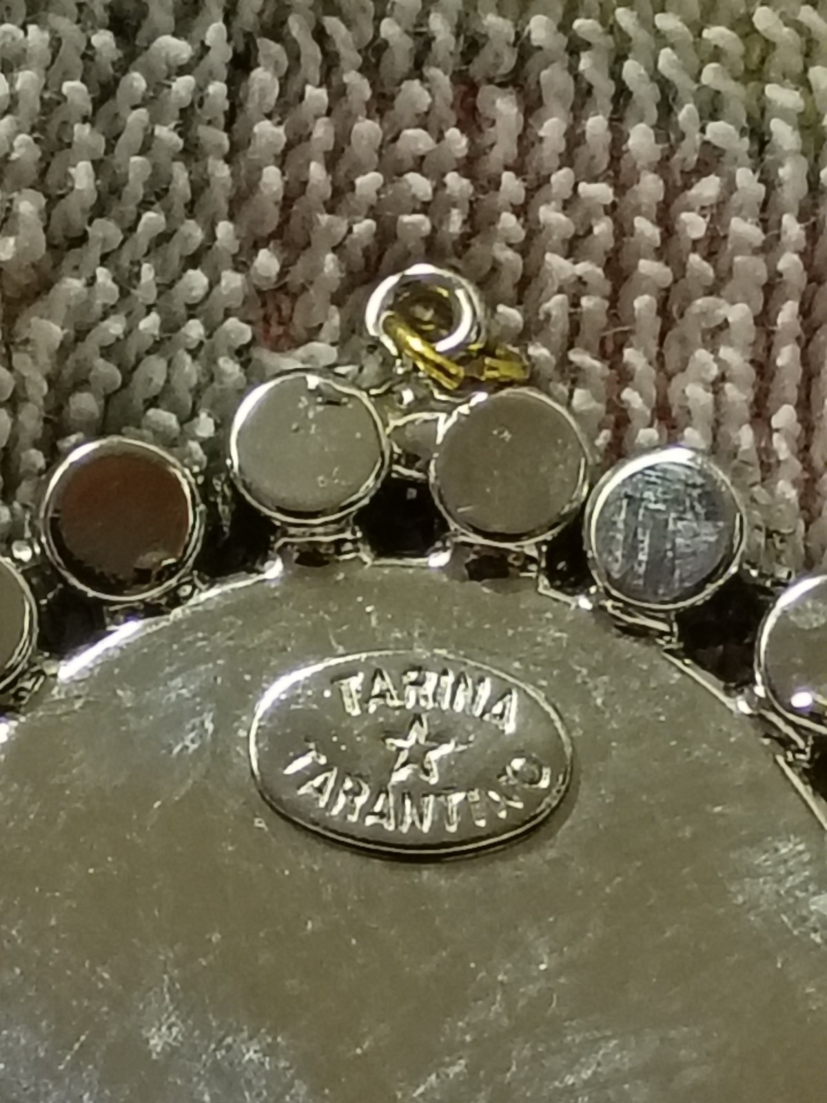 Tarina Tarantino Pink & Purple Crystals Cameo Pendant