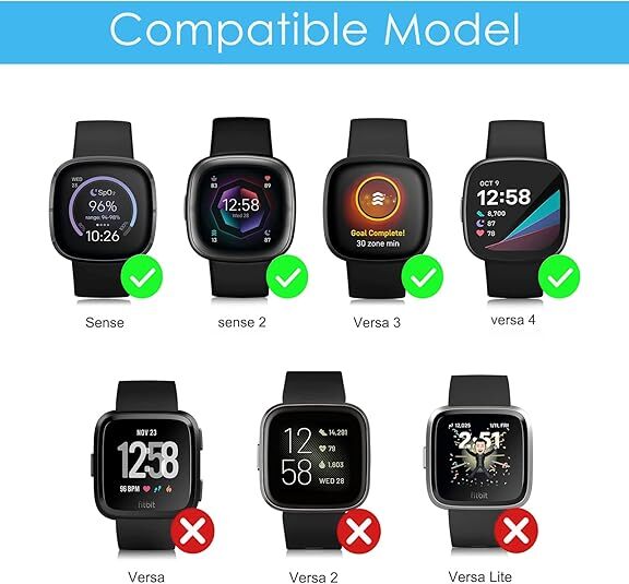 Genuine Leather Band For Fitbit Versa 4 / Fitbit Versa 3 / Sense Replacement USA