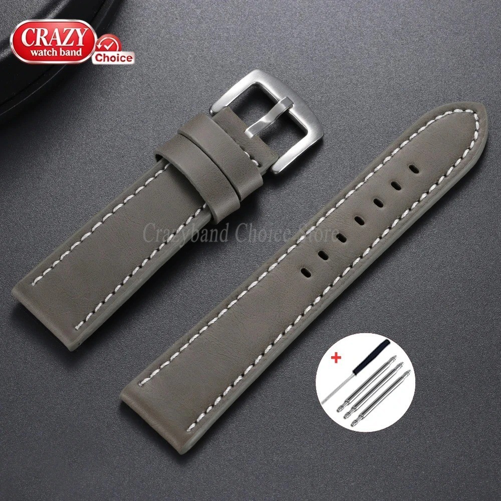 High Quality Leather Watch Band Straps mens stitched Wristband 18 20 22 24mm