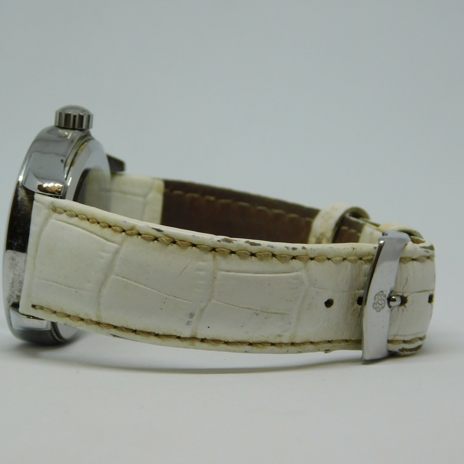 Pastorelli Silver Tone Genuine Leather Quartz Analog Women’s Watch New Battery