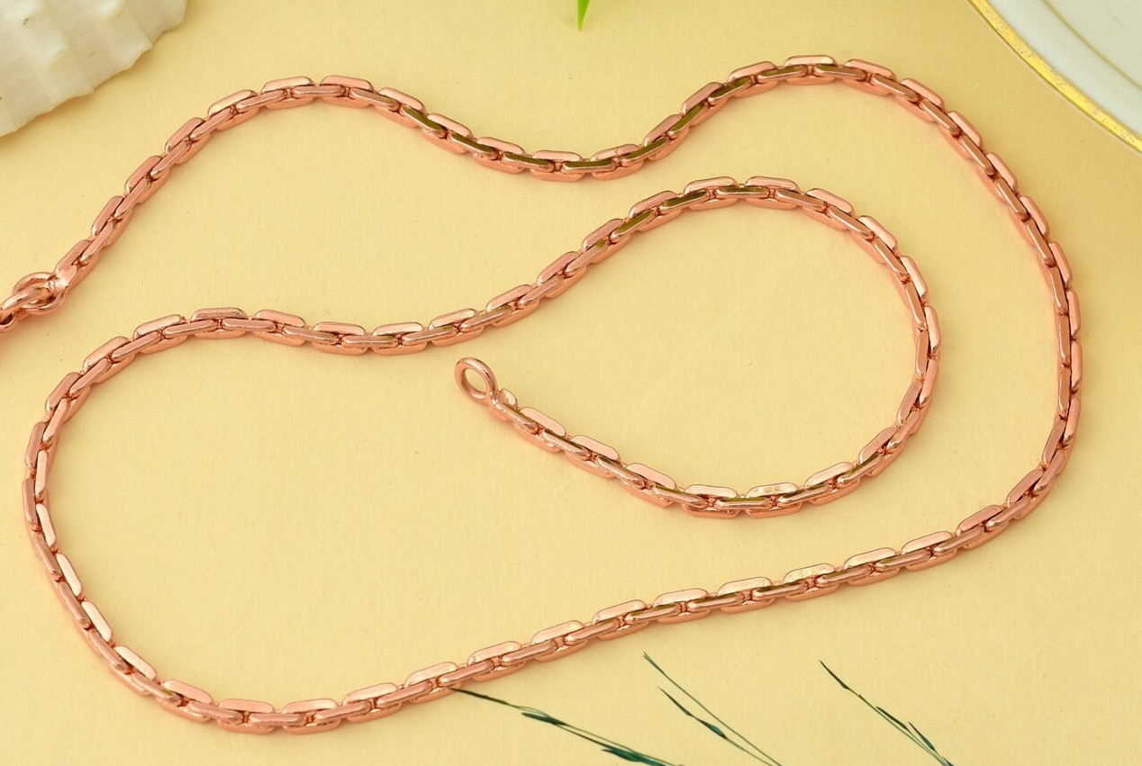 26 inch Pure Copper Solid Link Chain Necklace, Healing Copper Jewelry Spiritual