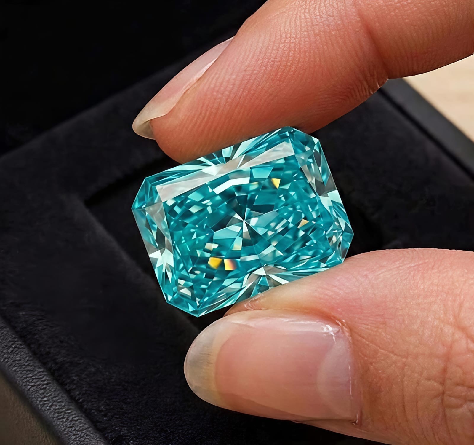 5 CT Radiant Cut, Sky Blue Color VVS1 Diamond Premium Quality Gemstone 9×12 mm