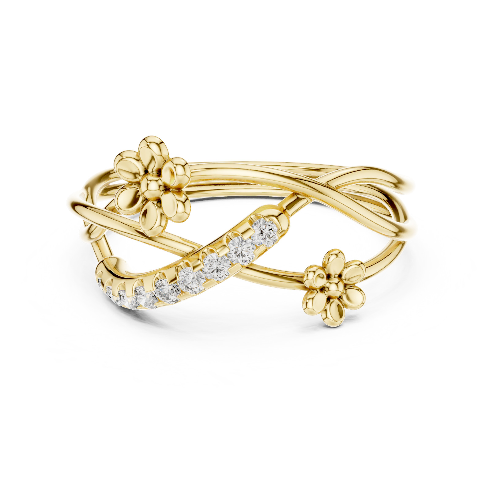 Certified VVS1 D Natural Diamond Ring Promise Wedding For Women 14K Gold Over