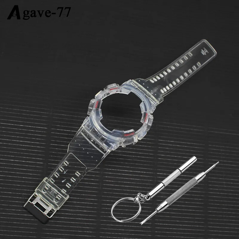 Transparent Waterproof Watch Band +Case Cover For Casio G-Shock GA-100/GA-110