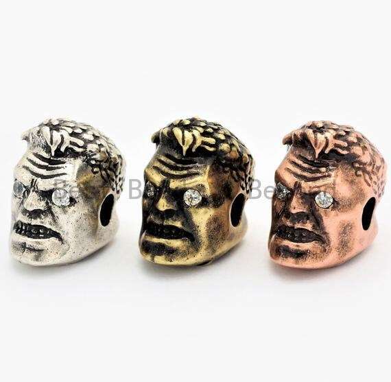 Antique Color Hulk Head Spacer Bead for Jewelry Making, 12x11x8mm – sku#Y1110