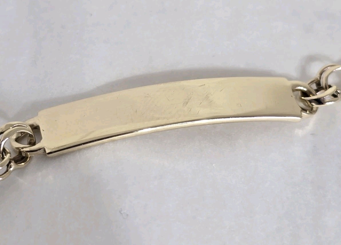 9ct Solid Yellow Gold ID ( Identification ) Bracelet. London 1973. By A G C .