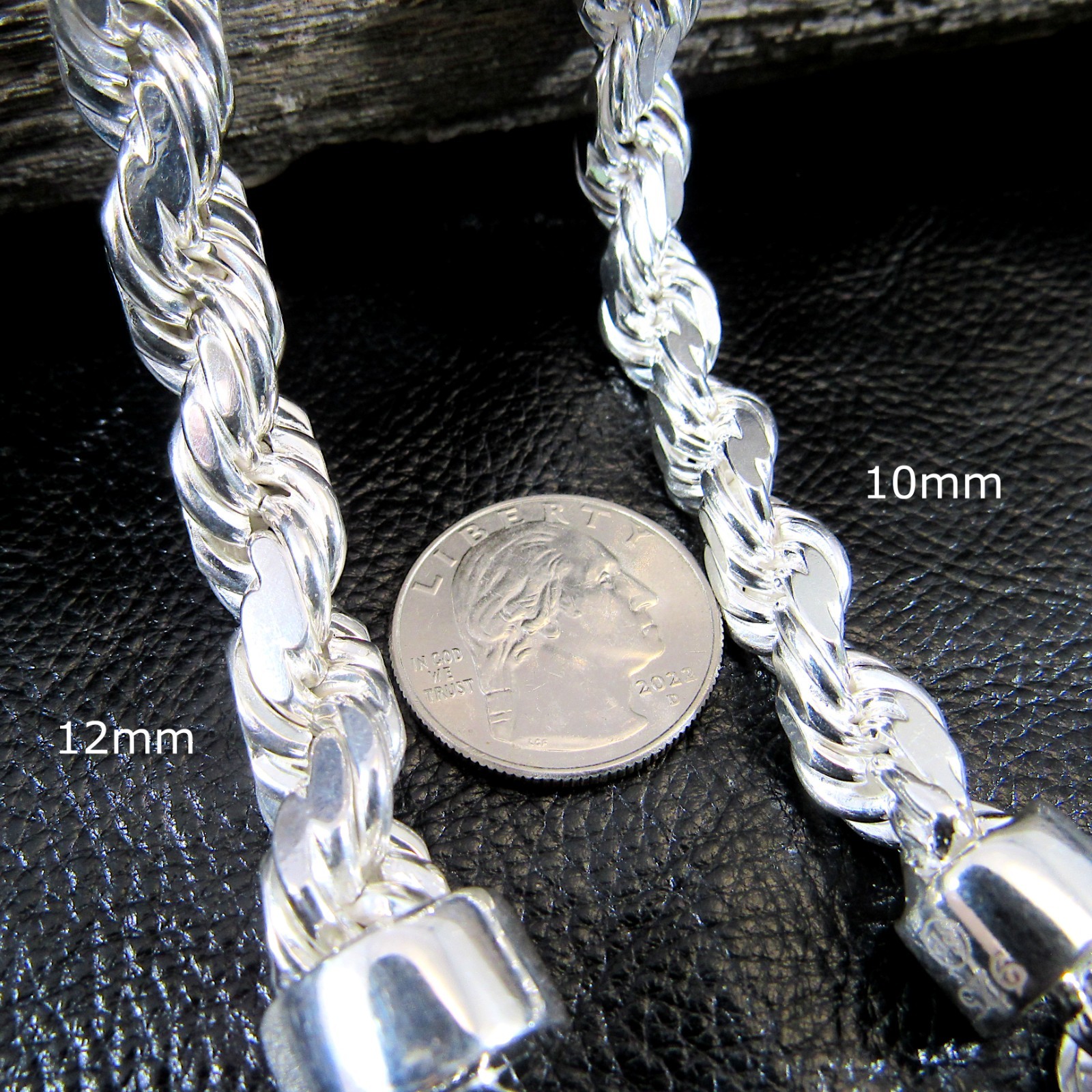 Solid 925 Sterling Silver Italian DIAMOND CUT ROPE CHAIN Necklace Bracelet Italy