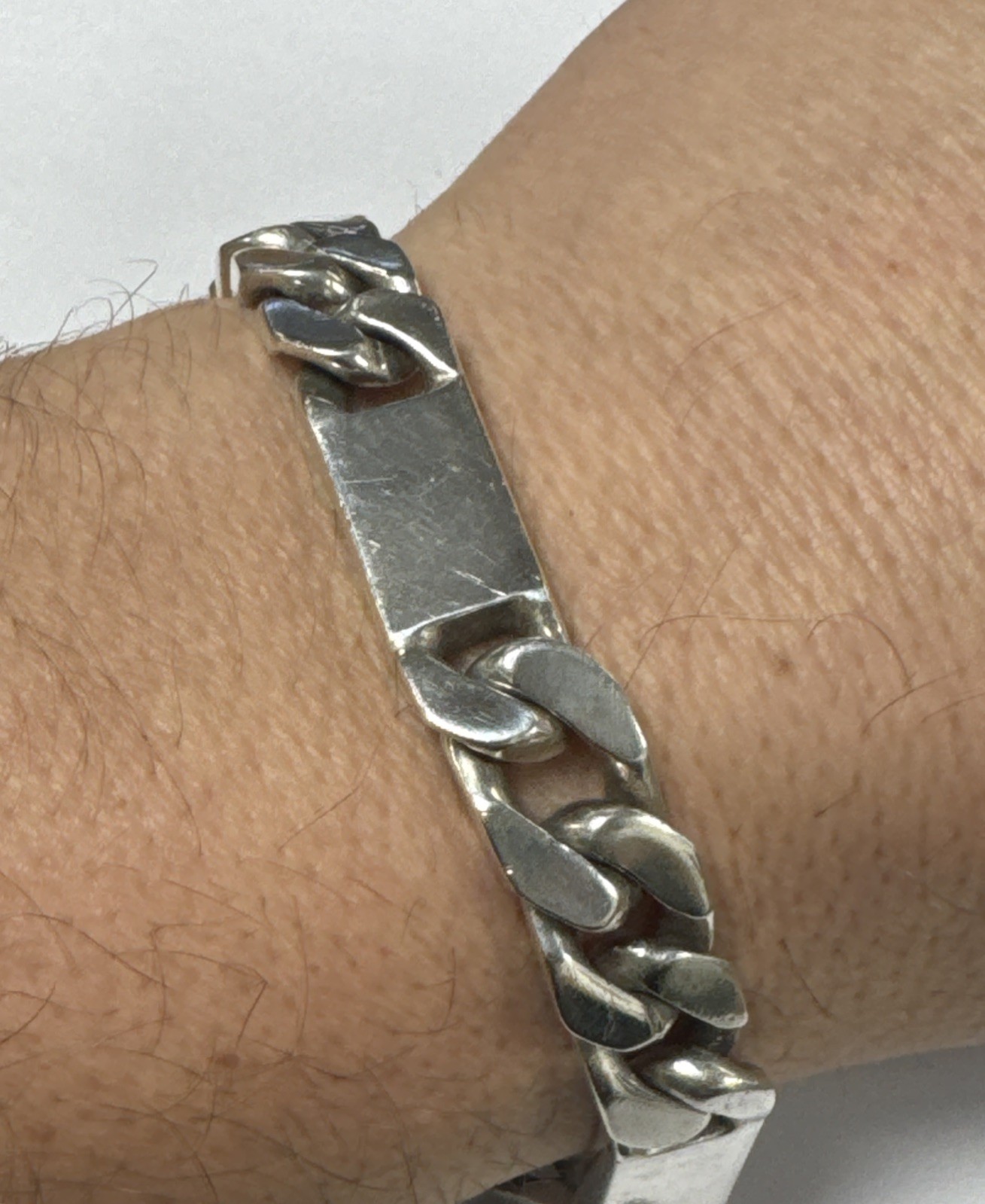 Sterling Silver 3-Bar ID Identity Bracelet Fully Hallmarked 925 9mm HEAVY 8″