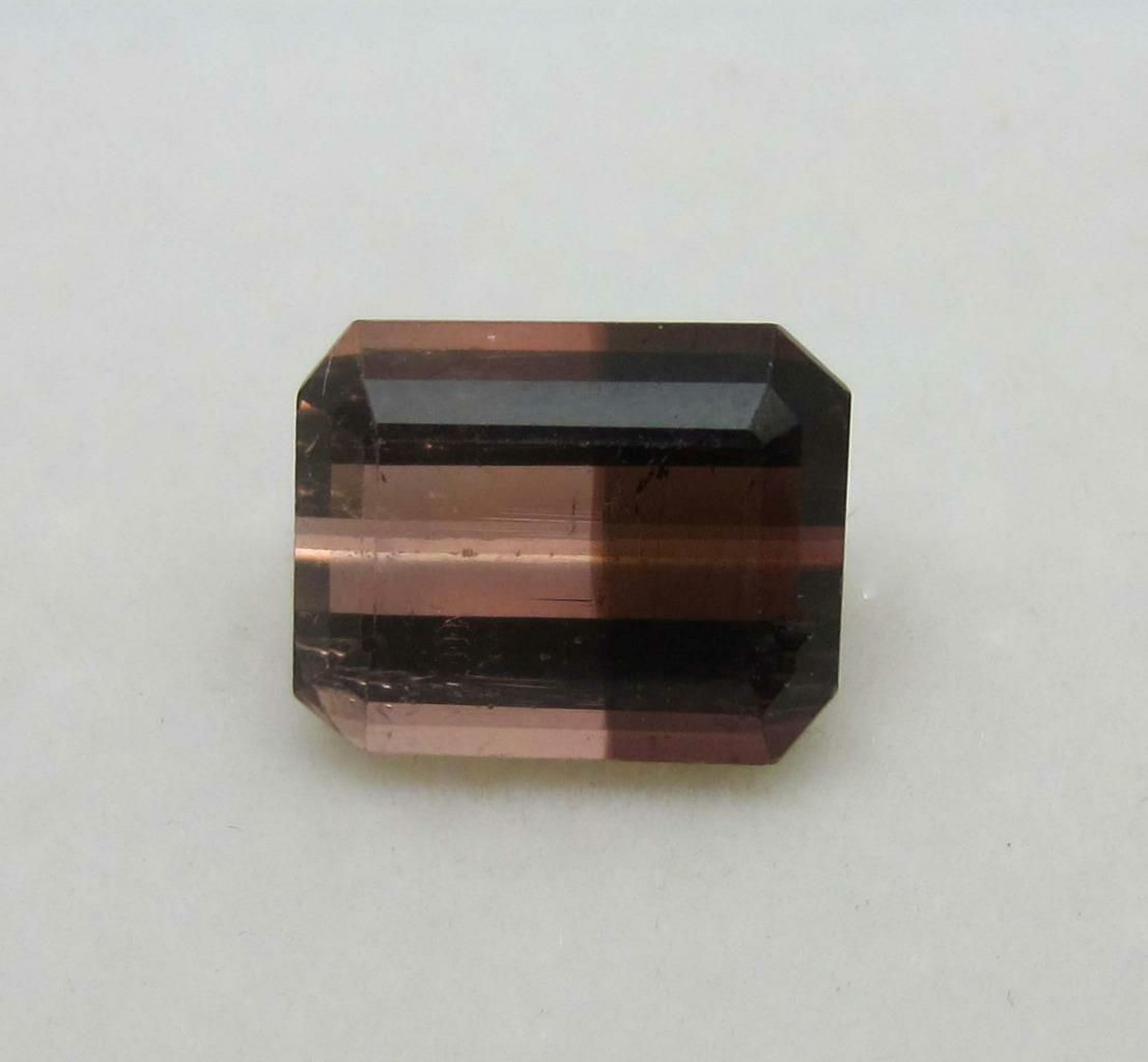 6.60 CARATS OCTAGON BI-COLOR BROWN TOURMALINE GEMSTONE- BCT-0004