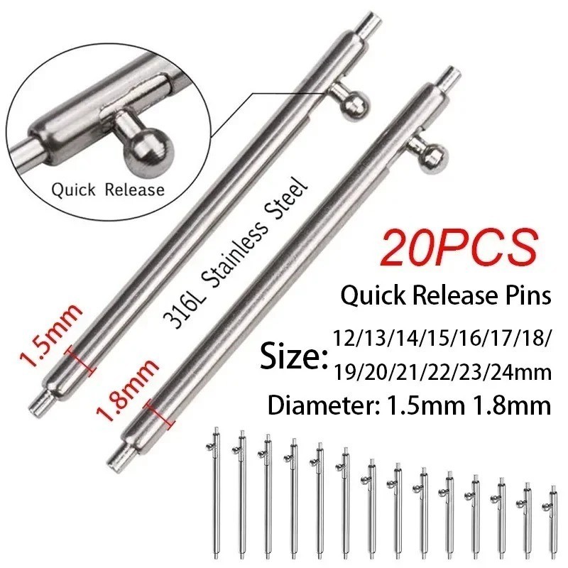 Quick Release Spring Bar Stainless Steel Watch Band Pin Bar 14 16 18mm 20mm 22mm