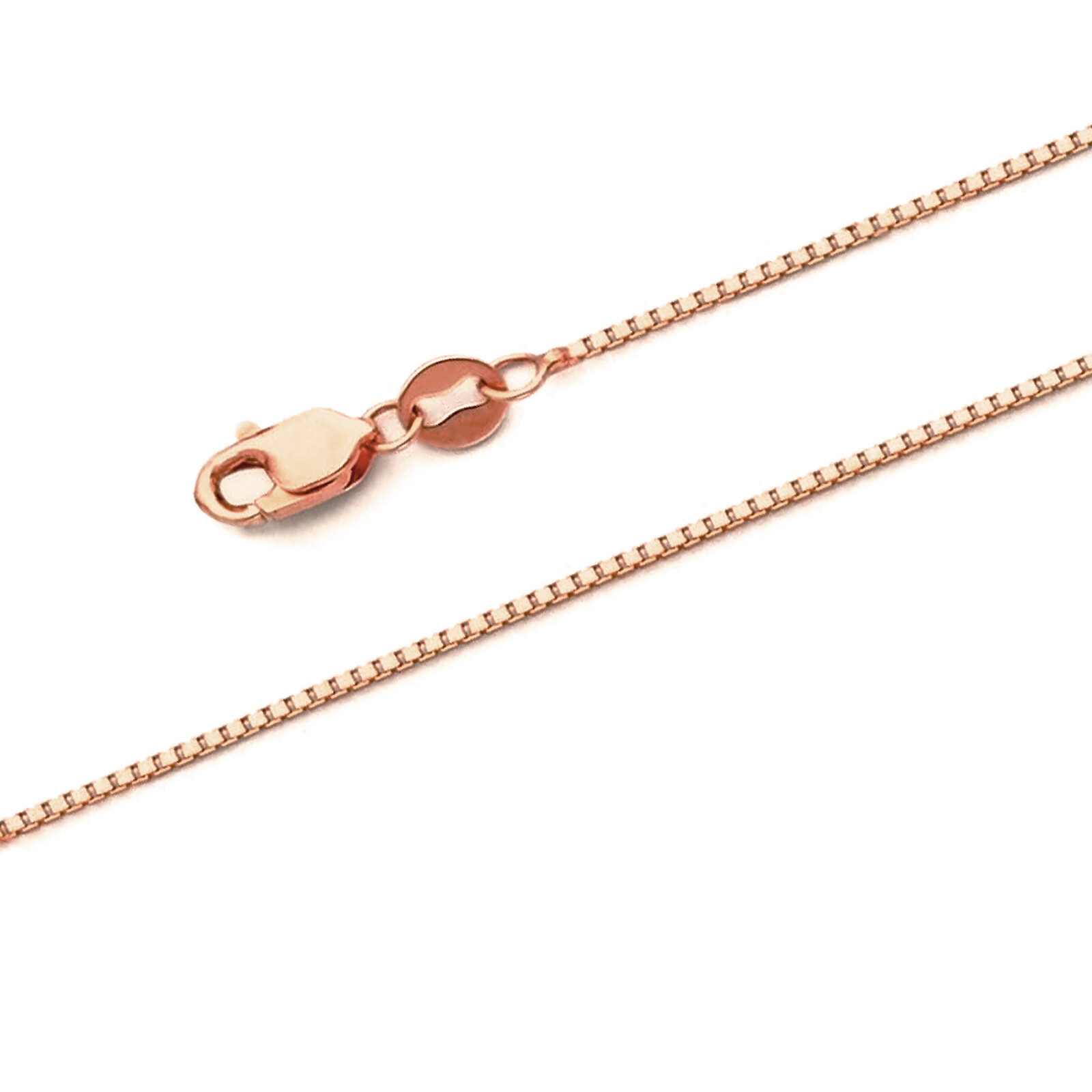 1-2mm 14k REAL Yellow Gold Solid Claw Clasp Box Link Chain Necklace with Lobster